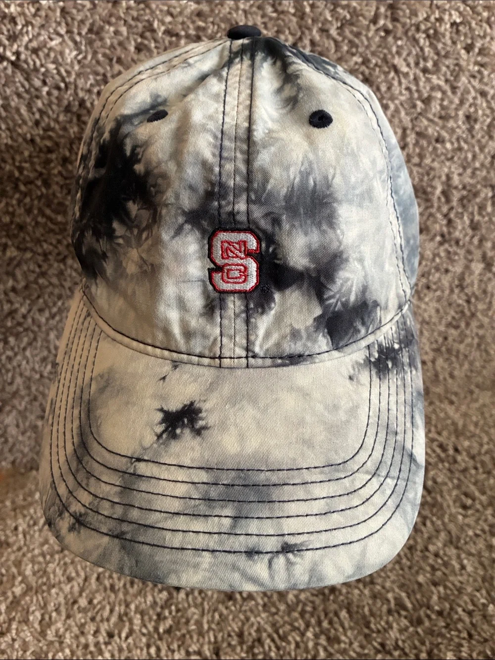N.C. State Navy Tie Dye Strapback cap